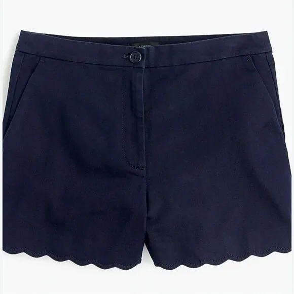 J.Crew linen blend scallop hem navy shorts size 8 - Picture 10 of 10